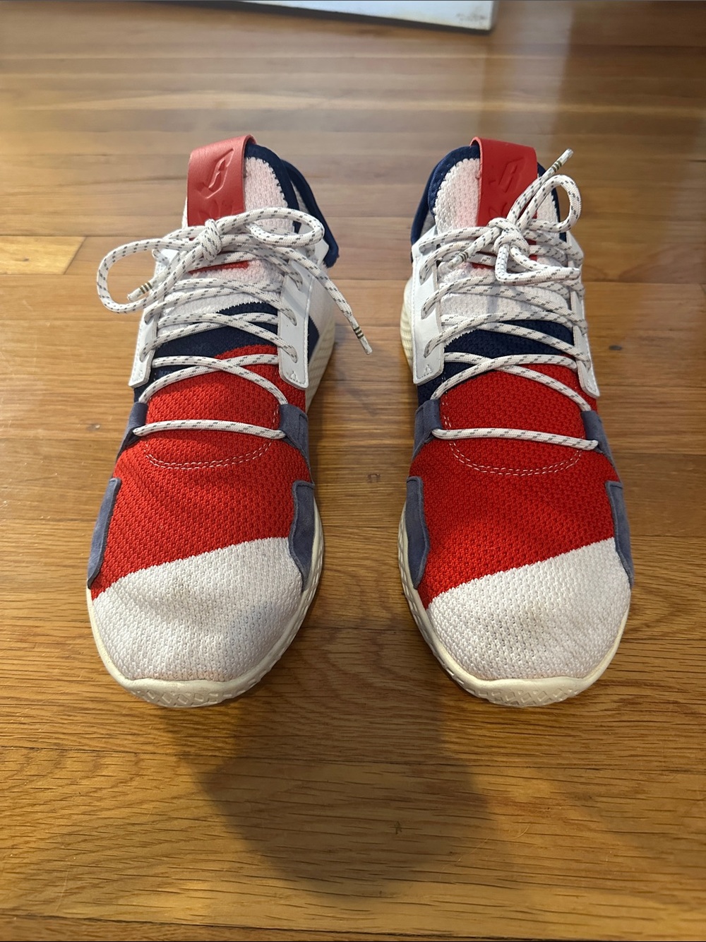 Adidas Pharrell Williams x Billionaire Boys Club White, Navy & Red Sneakers